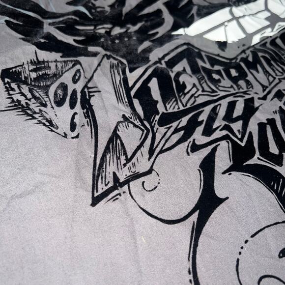 Fly Racing Y2K graphic Button Up Shirt Mens size large Gray Moto BMX dice - Picture 8 of 8